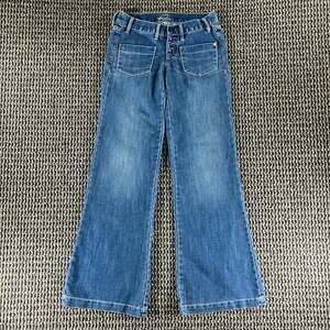 The Diva Women's Size 0 Low Rise Flare Jeans Y2K Blue Denim Button Fly 2009
